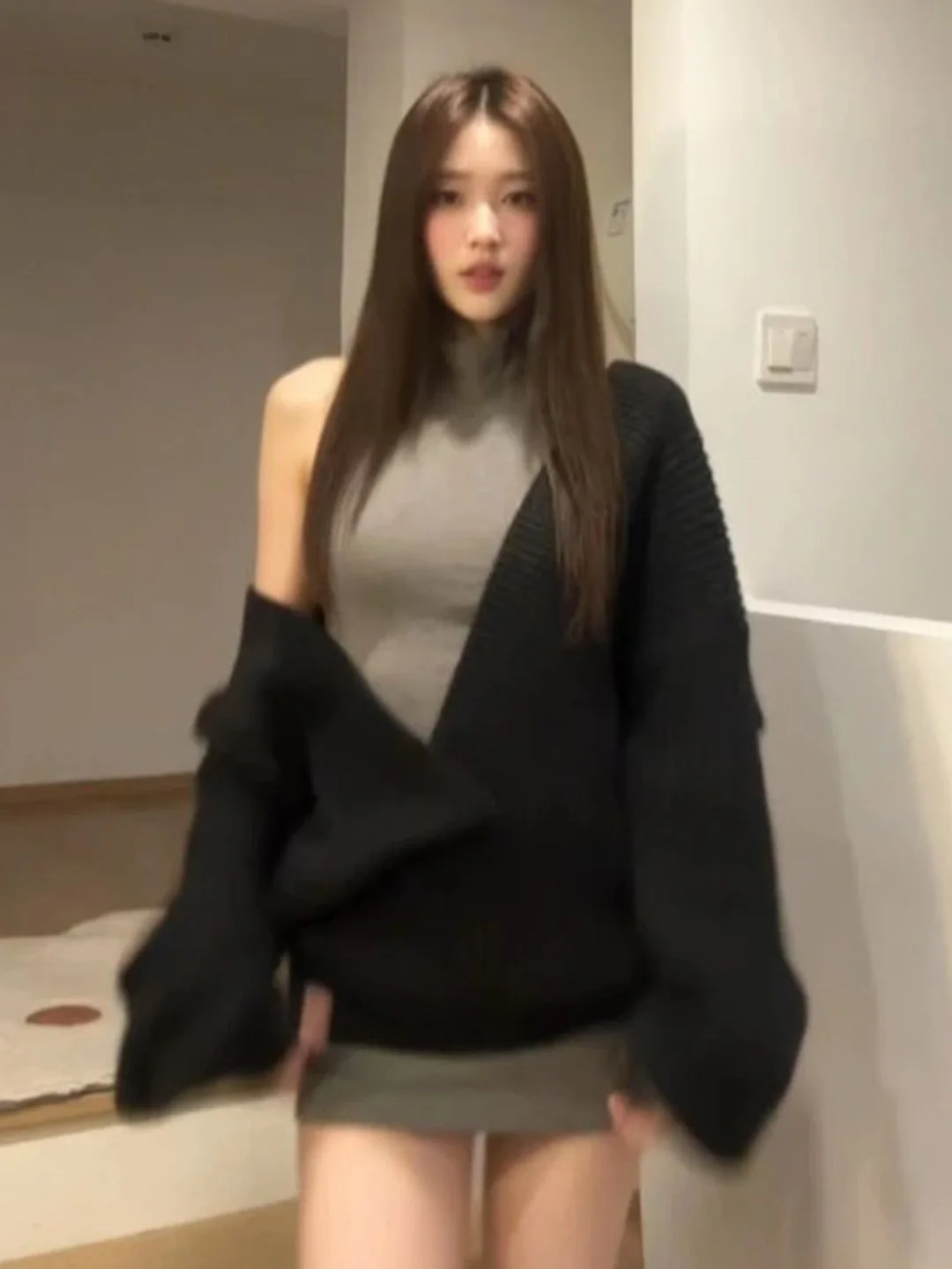 

Retro Ele Bla Sweater Vest Dr Two-Piece Set Comfortable Loose Fit High Waist ort Skirt Spring Faion Women's Ense...