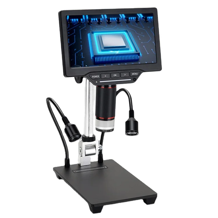 Hd large screen industrial microscope 7 inch LED display  video infrared remote control circuit board maintenance