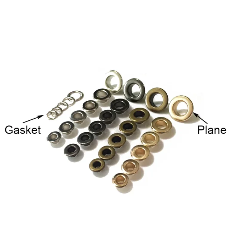 100 Pcs Leather Grommet Round Eye Rings ID 3.5mm~15mm with Washer Grommet Ring Air Hole Rivet for Craft Bags Bolsas Shoes Tools