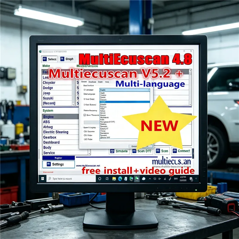 Software Multiecuscan 4.8 para Fiat + Software de Escáner Multiecuscan V5.2 para Fiat/Chrysler/Dodge/Jeep/Suzuki, Gran Venta
