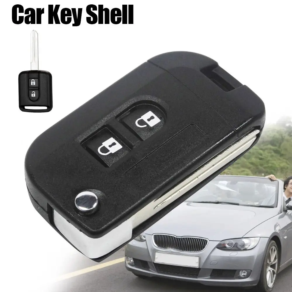 Modified Car Key Shell 2 Buttons Flip Folding Car Key Case for Nissan Qashqai Micra Navara Almera Note Primera Sunny