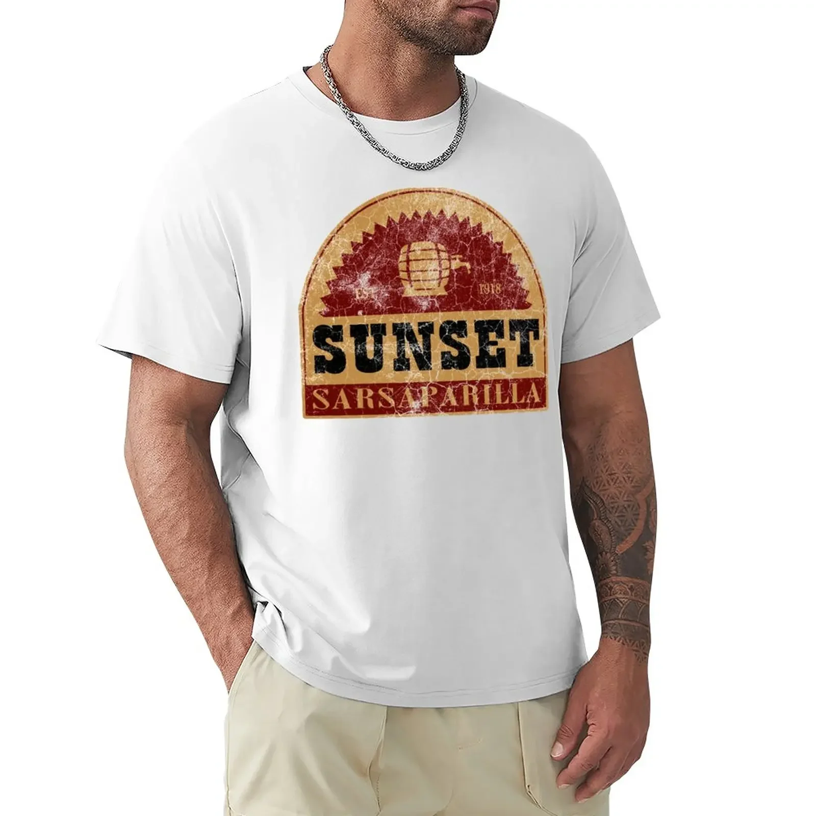 

Sunset Sarsaparilla distressed logo T-Shirt custom t shirt designer shirts mens plain t shirts