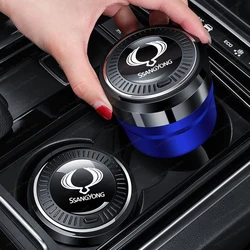 For Ssangyong Kyron Rexton Musso Grand Korando Actyon Interior accessories Portable Luminous Ceramic Liner Cigarette Car Ashtray