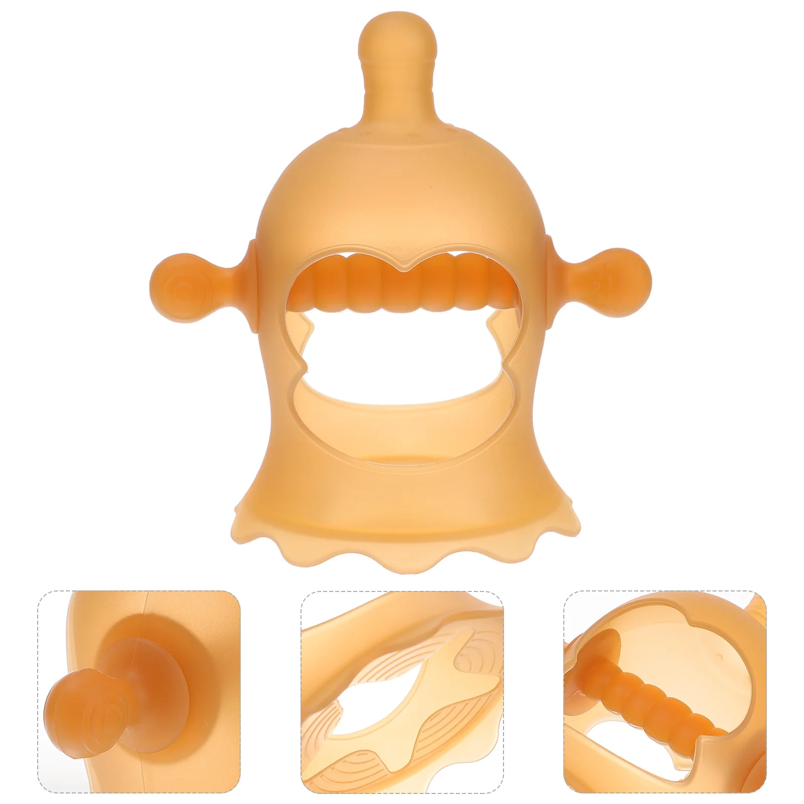 Toys for Toddlers Three-dimensional Hand Teether Baby Teething Emotion Soothe Plaything Molar Infant Silicone Yellow