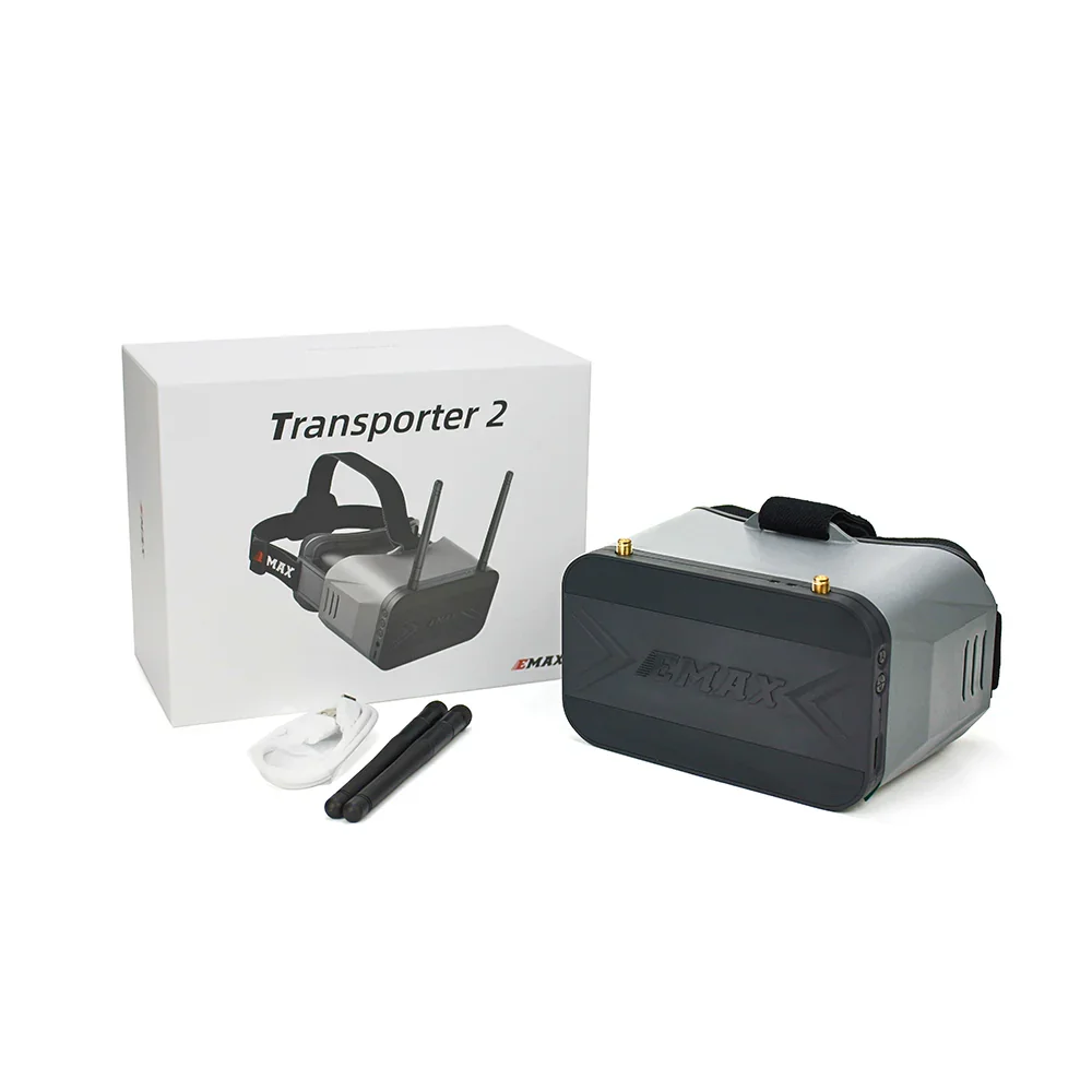 EMAX 5.8G 4.3 Inch 800*480 Transporter2 Goggle Analog FPV Goggles with DVR  and Dual Antennas for FPV Racing Drone thumbnail 6