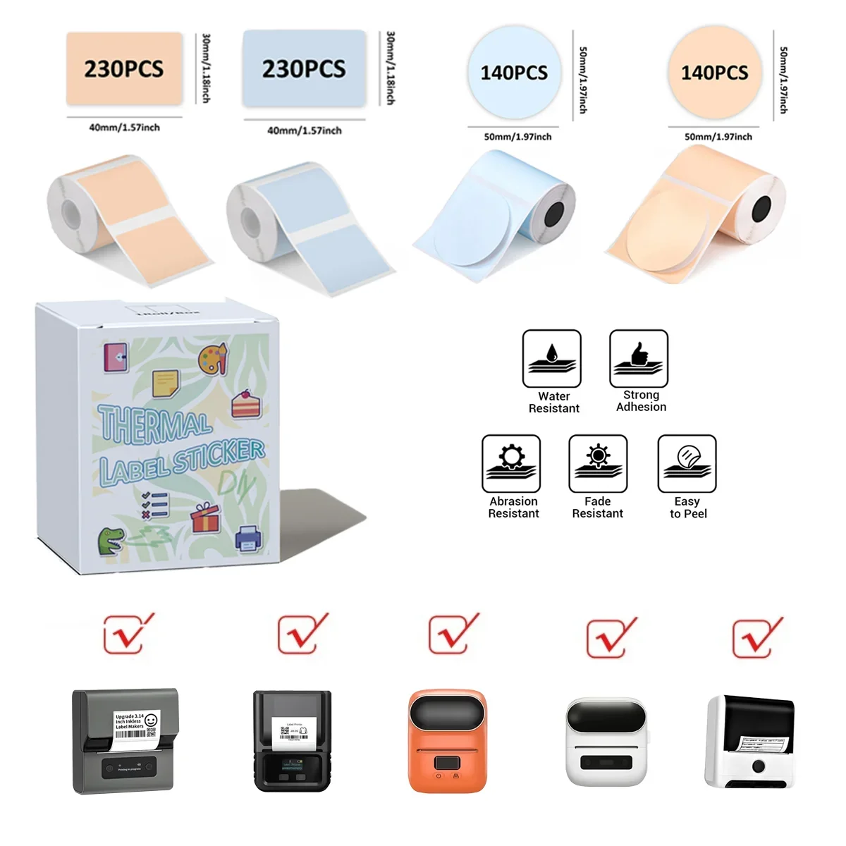 M110 Label Color Label Thermal Paper Blue & Khaki Compatible With M110 M220 M221 M150 M250 M260 Label Maker Printer For Business