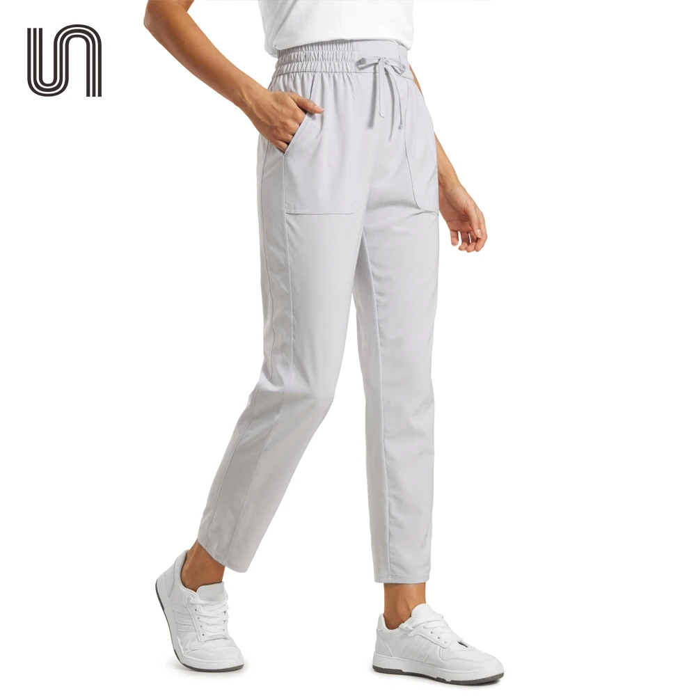 Lightweight Ankle Pants for Women 7/8 Stretchy Casual Lounge Travel Work Pants with Pockets