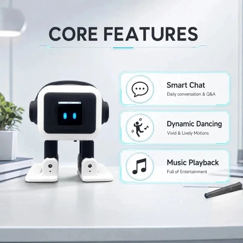 New Hot  AI EMO Desktop Robot Smart Interactive Chat Voice Control Dancing Music Player Electronic Pet Gift
