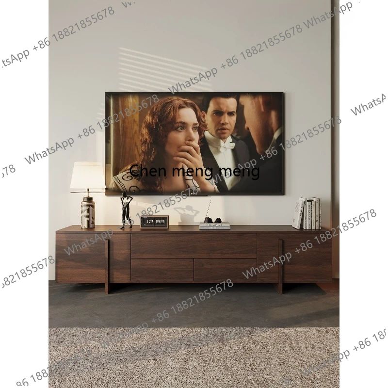 

All solid wood TV cabinet, oak modern simple small apartment, low cabinet living room, storage