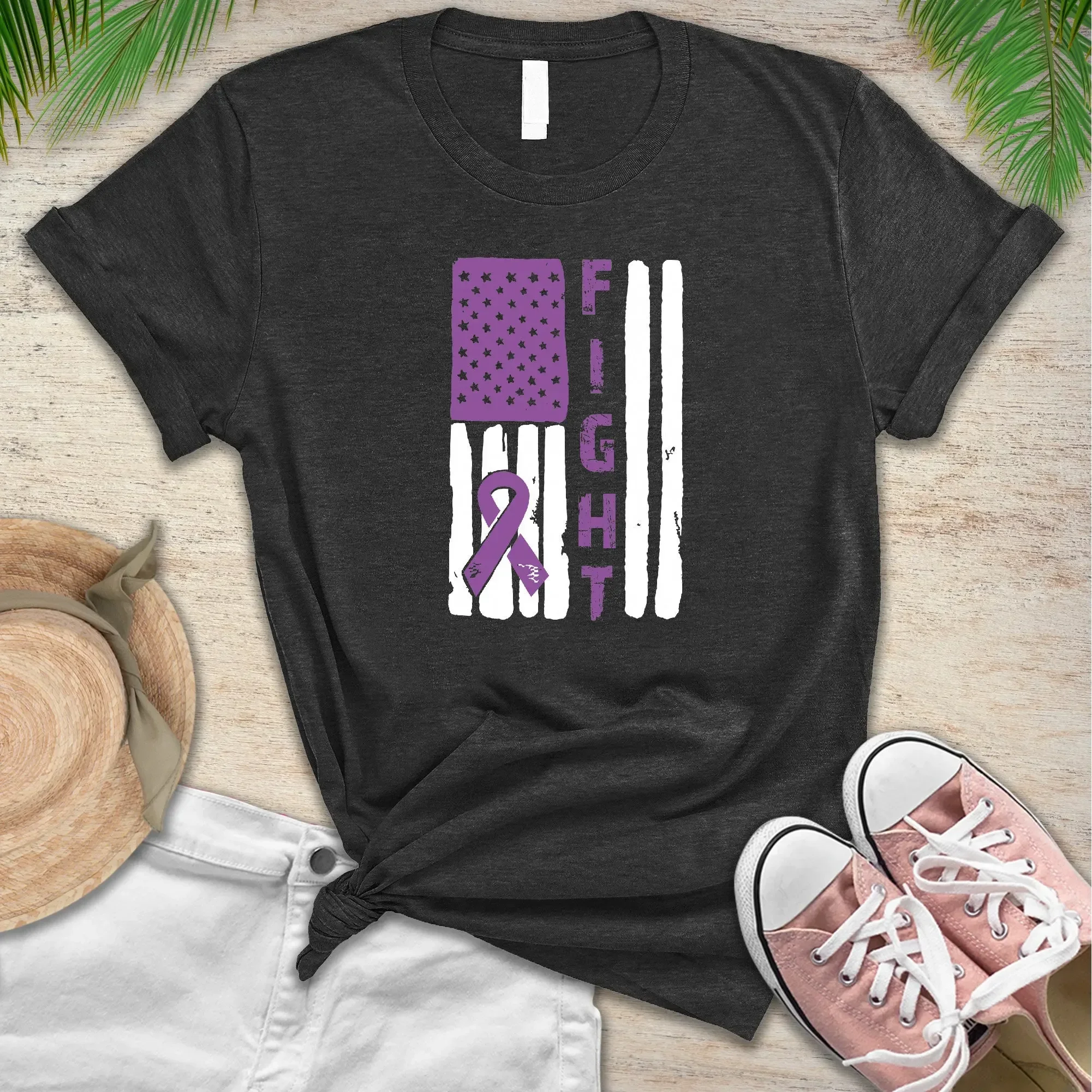 Leiomyosarkom-Krebs-Bewusstseins-T-Shirt, Weichgewebe-Sarkom, LMS-Flagge