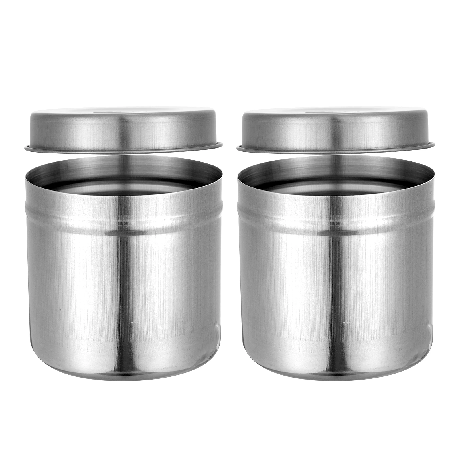 

2pcs Stainless Steel Storage Canisters 304 Food Grade Sealable Dustproof Containers for Tea Coffee Sugar Seasoning Medicine