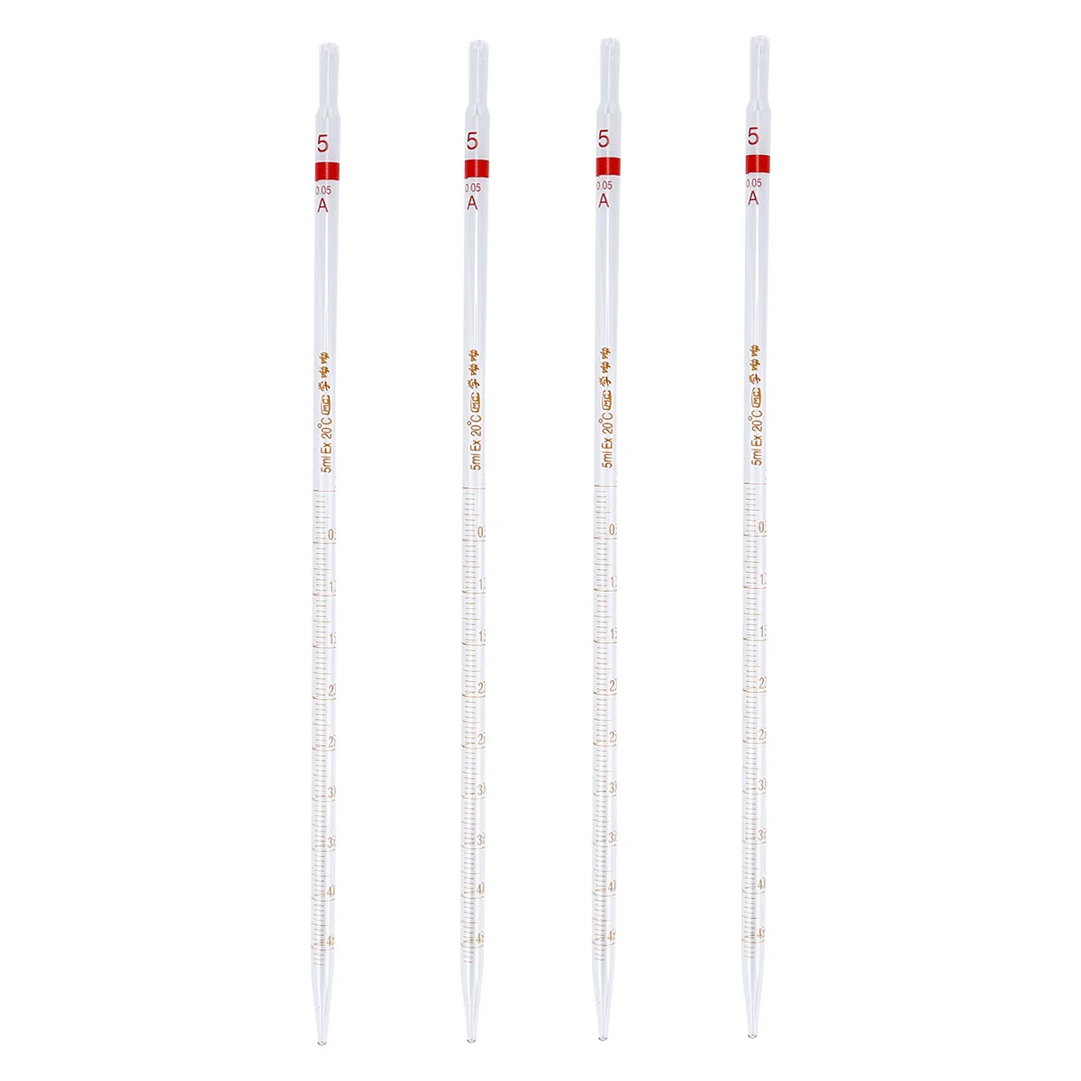 4Pcs Glass Pipette Durable Measuring Experiment Straw Lab Use Eco Friendly Safe Precise Transfer Pipet