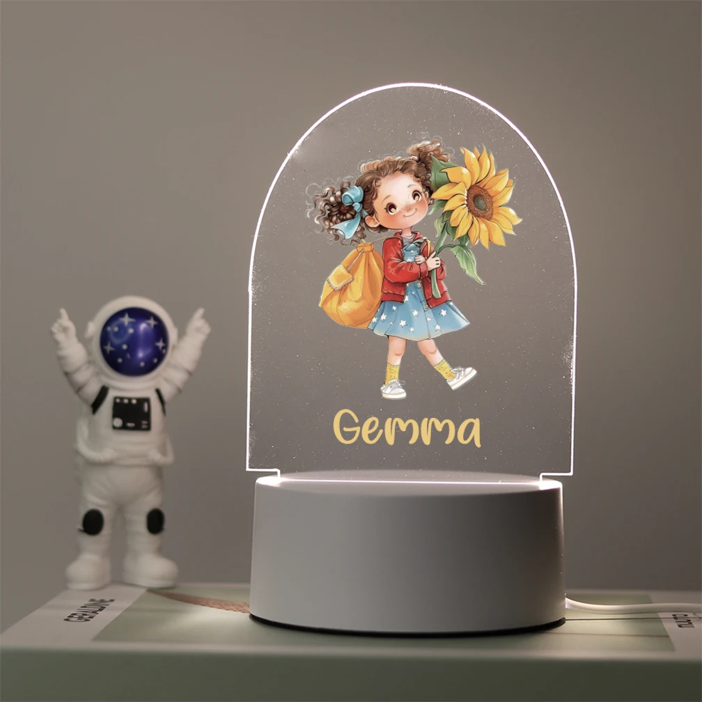 

1 pc Creative cute girls Gift UV Print Personalized Name 3D Visual Night Light 3D Visual Acrylic Lamp For Living Room Kids Room