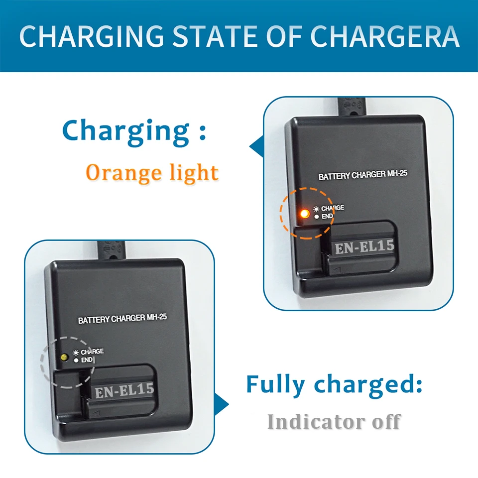 MH-25 MH-25A Charger for Nikon EN-EL15 EN-EL15B ENEL15C ENEL15