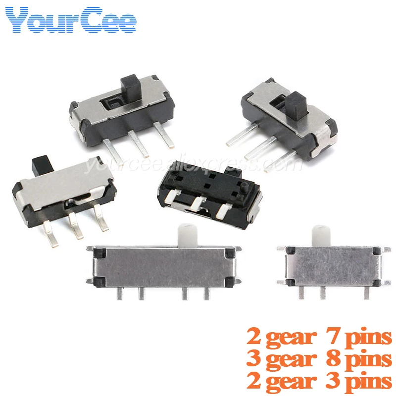 100pcs/10pcs MSK-12C02/MSK-02 Toggle Switch 3/7/8 Pin On/Off 1P2T SPDT SMD Toggle Slide Switch MSK-22D14 MSK-12D19 Mini Switch