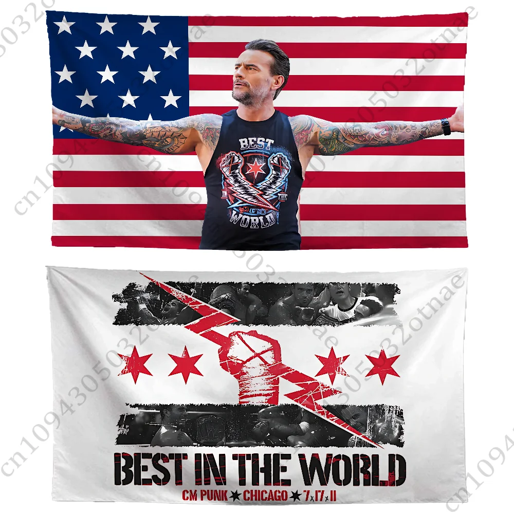 Wwe cm bandeira punk tapeçaria banner engraçado para faculdade dormitório quarto ao ar livre sala de estar arte da parede decoração festa