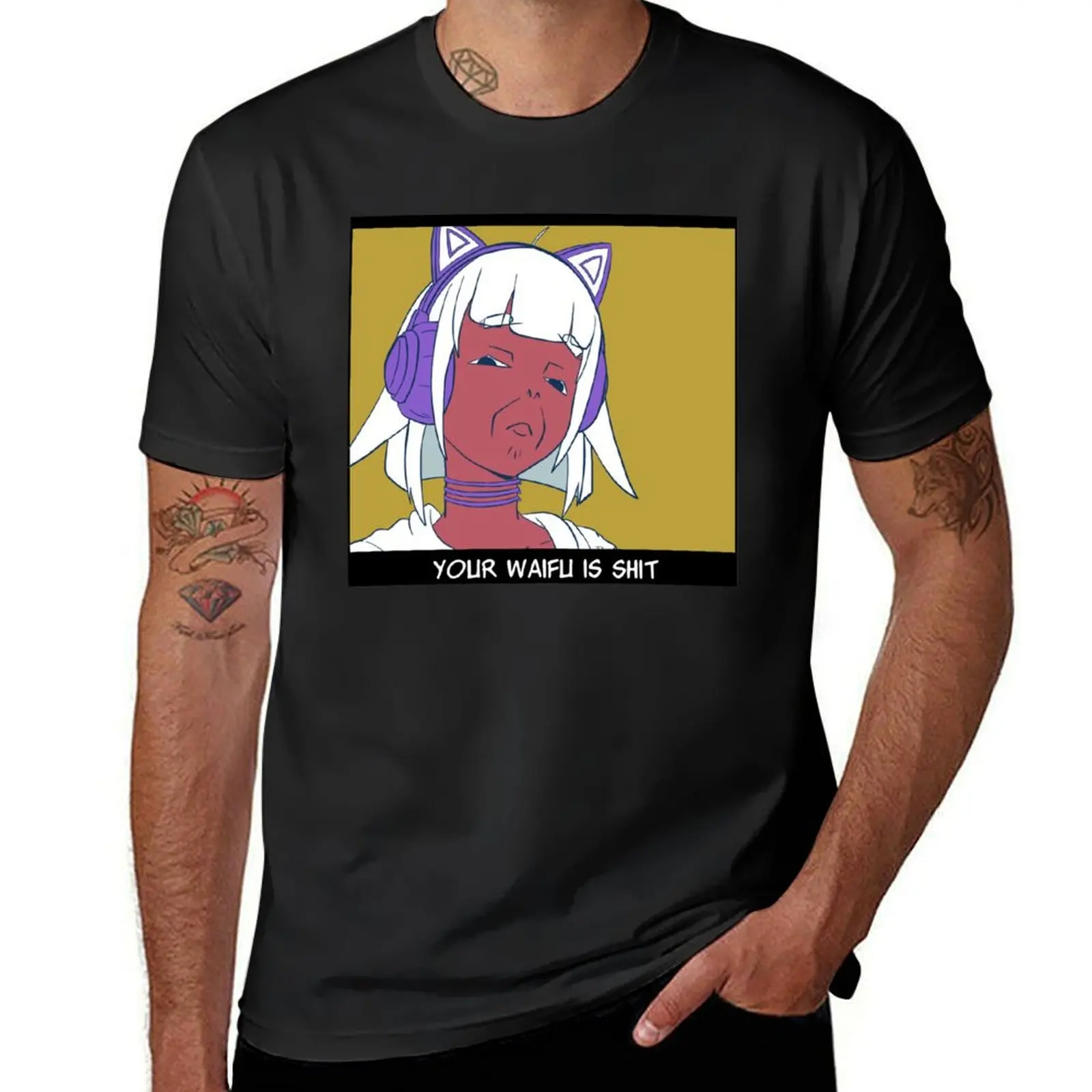 Your Waifu is S*** T-shirt quick-drying blanks customs design your own vintage mens vintage t shirts