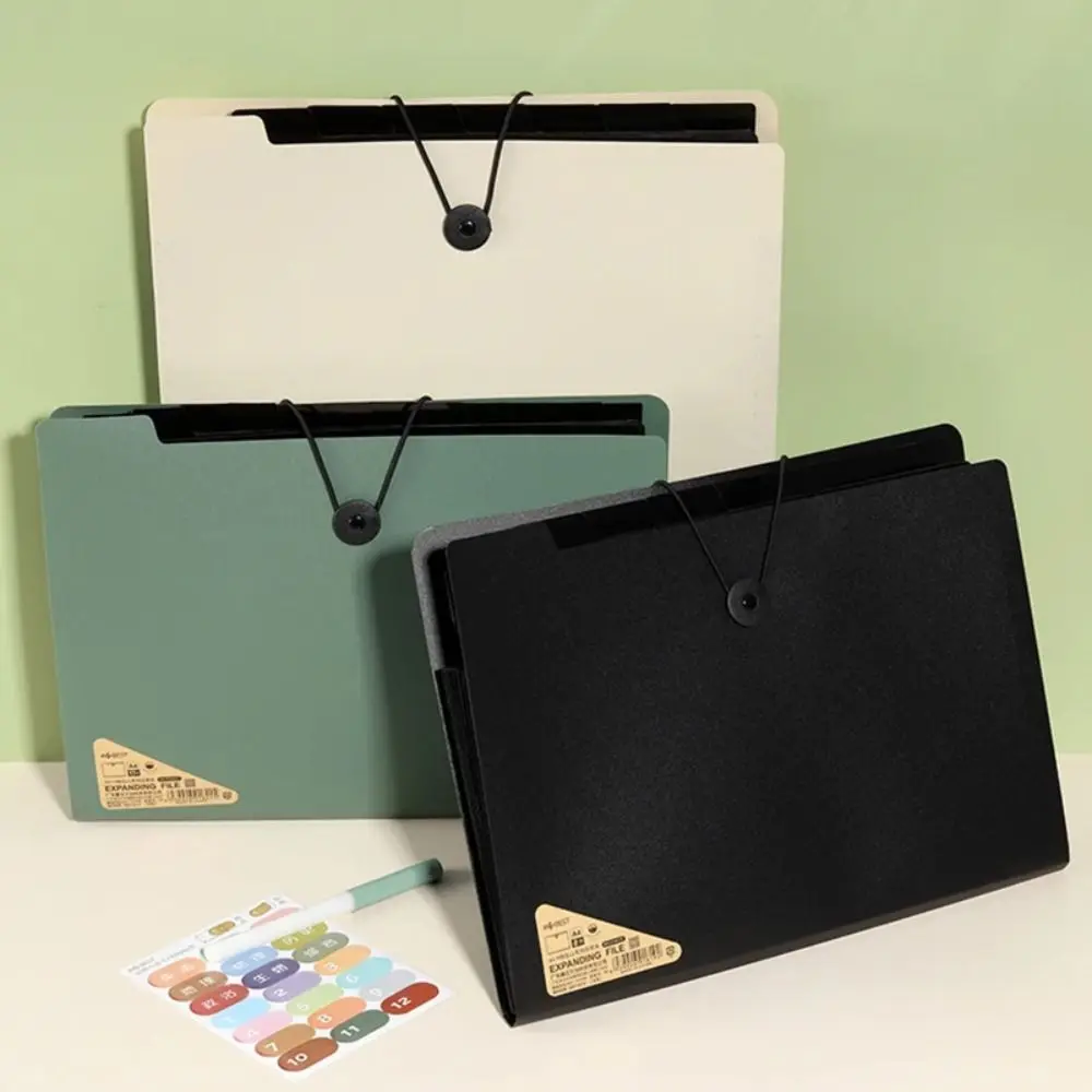Taşınabilir 8 Katmanlar A4 Dosya Klasörü PP Ofis Malzemeleri Belge Saklama Çantası Sıralama Çantası Çok Katmanlı Genişleyen Dosya Düzenleyici
