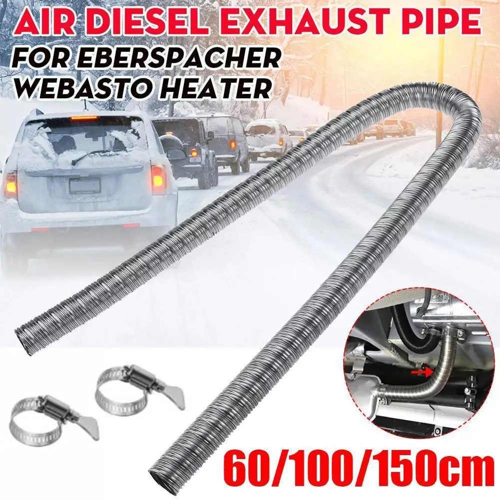 60-150cm Dual-layer Car Heater Exhaust Pipe Stainless Steel For Webasto Eberspacher Air Diesel Heater Exhaust Hose Tube Line