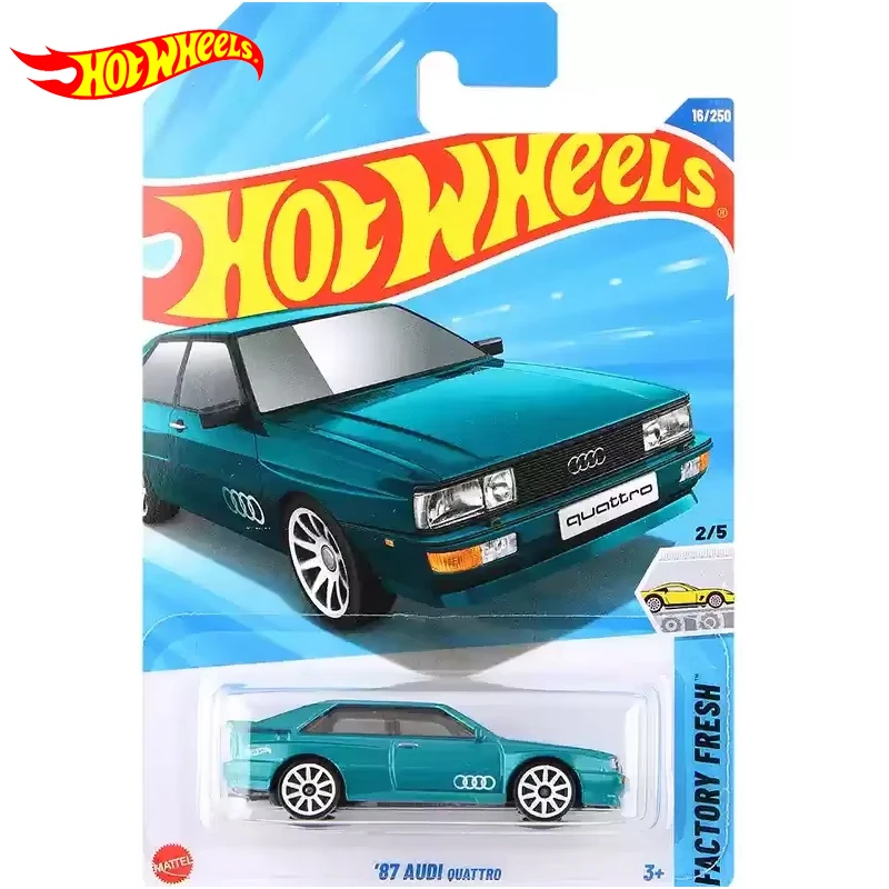 Oryginalny samochód Hot Wheels 1/64 Metal Diecast Factory Fresh \'87 AUDI Quattro Model pojazdu dla chłopców Kolekcja Prezent urodzinowy