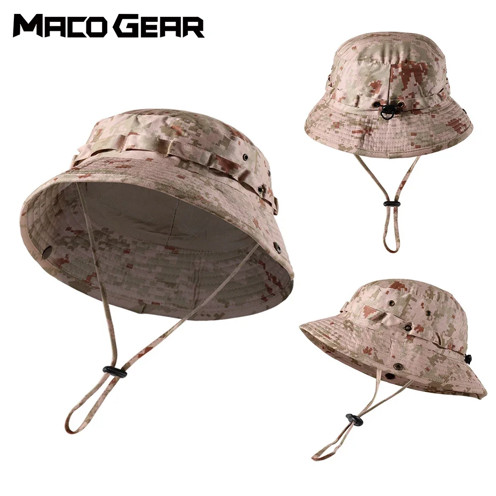 Foldable Bucket Hats Tactical Panama Hats Outdoor Hiking Hunting Fishing Caps Camouflage Boonie Hat Summer Fisherman Sun Caps