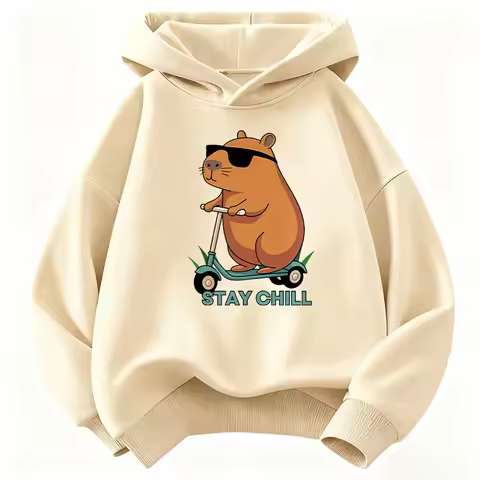 Funny Stylish Capybara Fashion Design Sweatshirt Children's Hoody for Boys Girls Autumn Winter Casual Hoodies