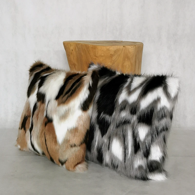 

Jacquard Imitation Fox Fur Pillow Cover Animal Living Room Sofa Cushion Fur Car Cushion Cover