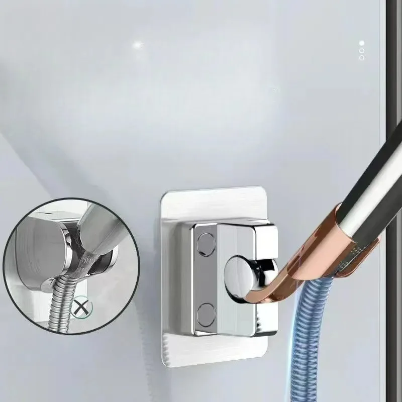 New 1pcs Universal Adjustable Wall Hanging Shower Base Bathroom Shower Head Bracket Punch-free Rain Spray Head Fixer Quality