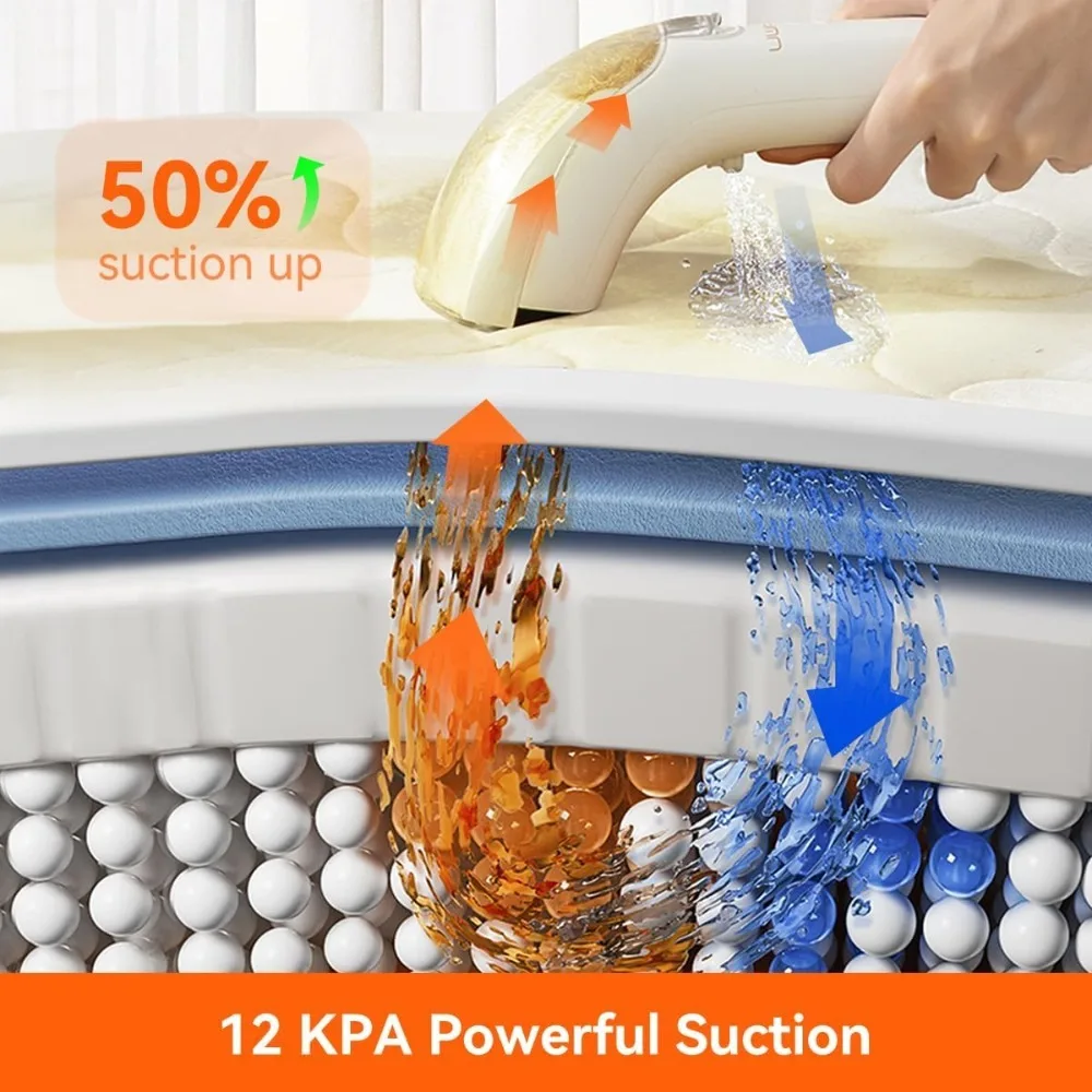 Carpet & Upholstery Cleaner Machine, 12Kpa Strong Suction Small Handheld Cleaner, Lightweight Shampooer for Car,