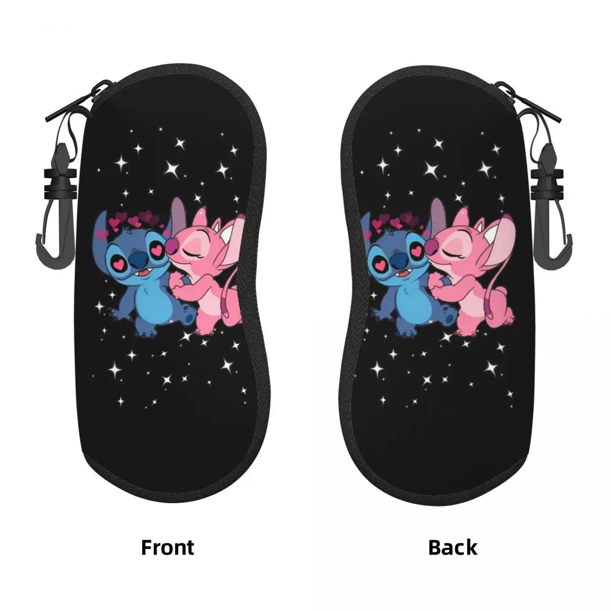 Kawaii Stitch And Angel Glasses Case Cartoon Comic Original Sunglasses Case Men Women Outdoor Eyeglass Protector Eyewear Storage