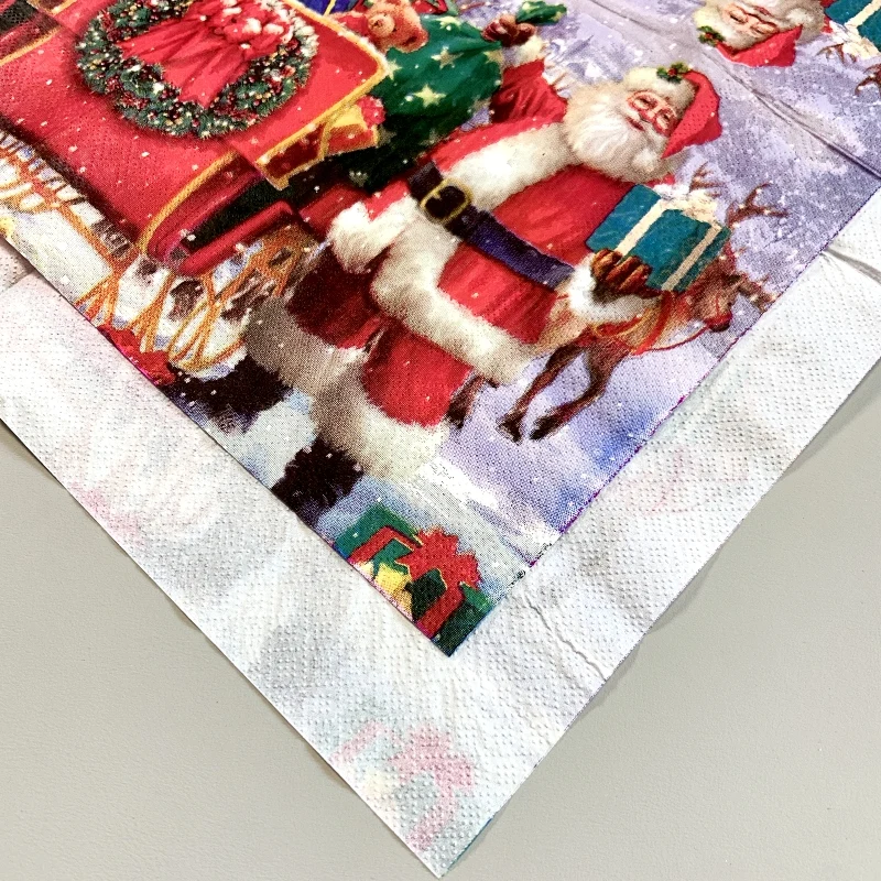 20 unids/bolsa servilletas de papel de Feliz Navidad servilletas de decoupage de Papá Noel para vajilla de fiesta de Navidad decoración del hogar Hot5