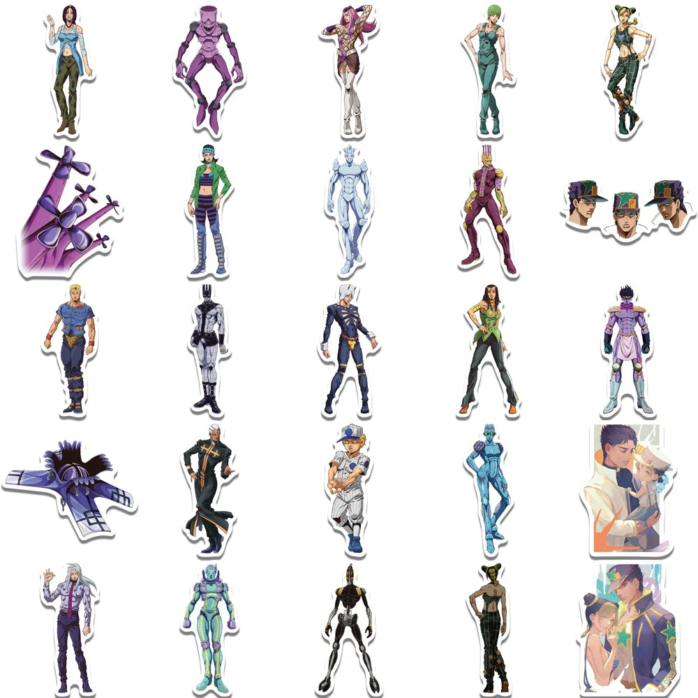 10/30/50pcs JoJo's Bizarre Adventure Stone Ocean Stickers Cool Anime Sticker Suitcase Notebook Phone Cartoon Decals Decoration