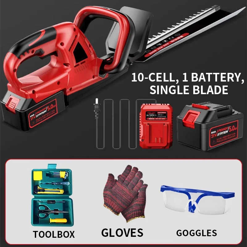 

Electric Hedge Trimmer, Rechargeable Lithium-Powered Greening Tea Shrub Trimmer, Gardening Tool 50Ah