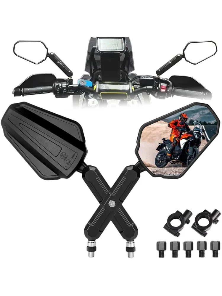 AliExpress Adjustable Folding Handlebar Side Mirror Adventure Dirt Street Bike ATV Universal Motorcycle Mirrors Angle FANTIC MV ZERO KYMCO