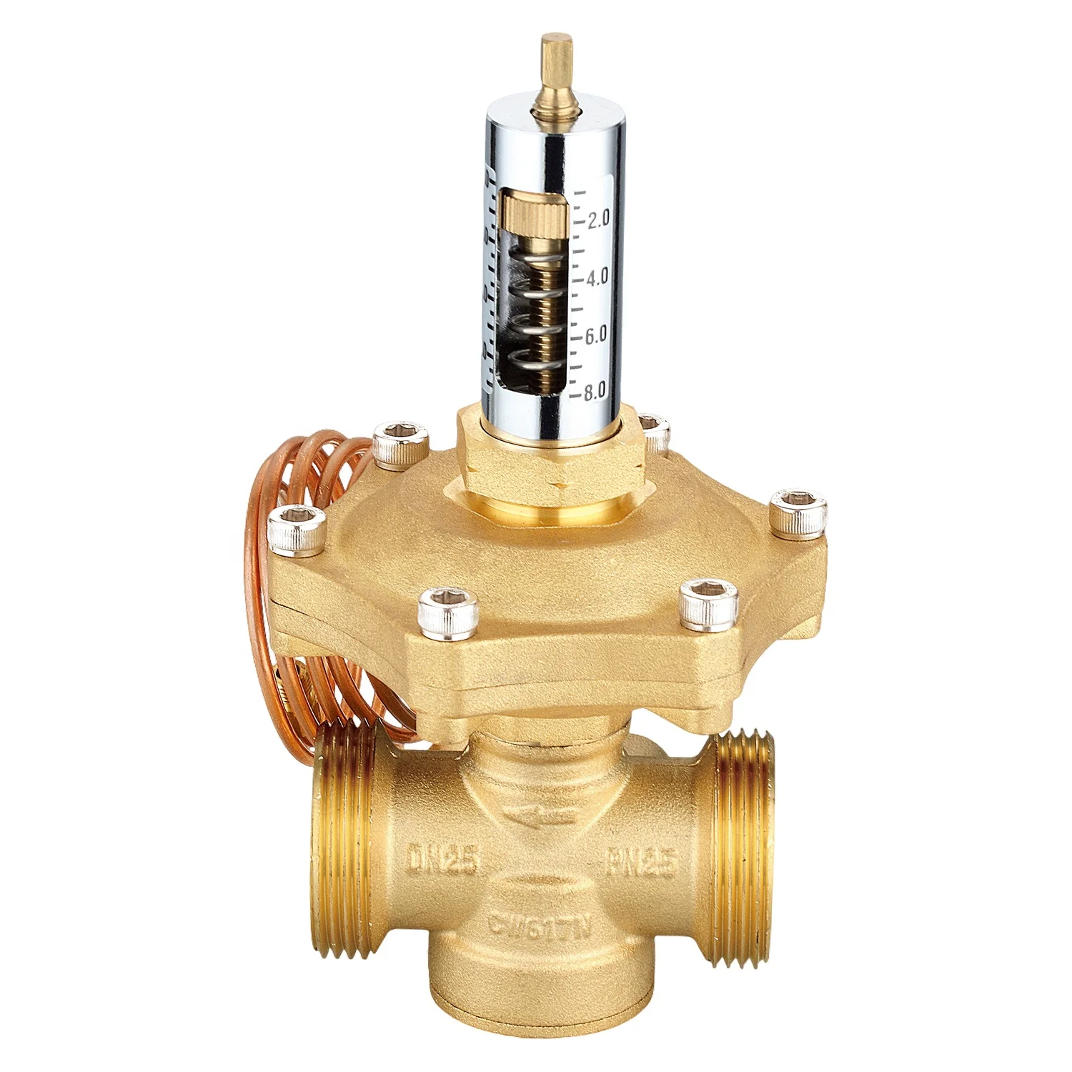 Manual Brass Differential Pressure Control Valve OEM for Water Precision Balancing Regulating 1.6MPa Normal Pressure Huibo