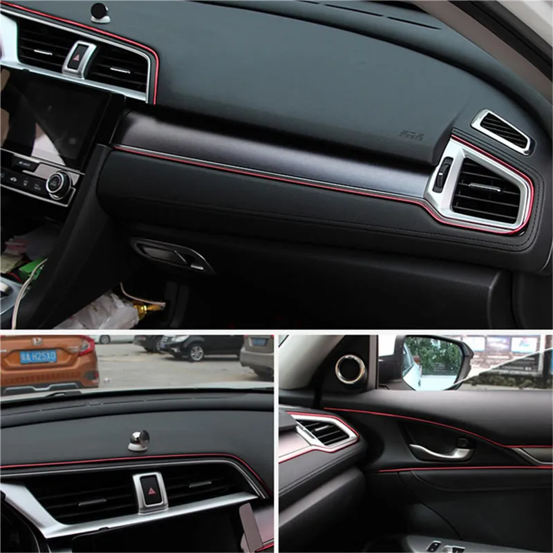 

5M Universal Car Moulding Decoration Flexible Strips Car interior Dashboard Door Gap Cover Trim Strip Accessoires With Scraper