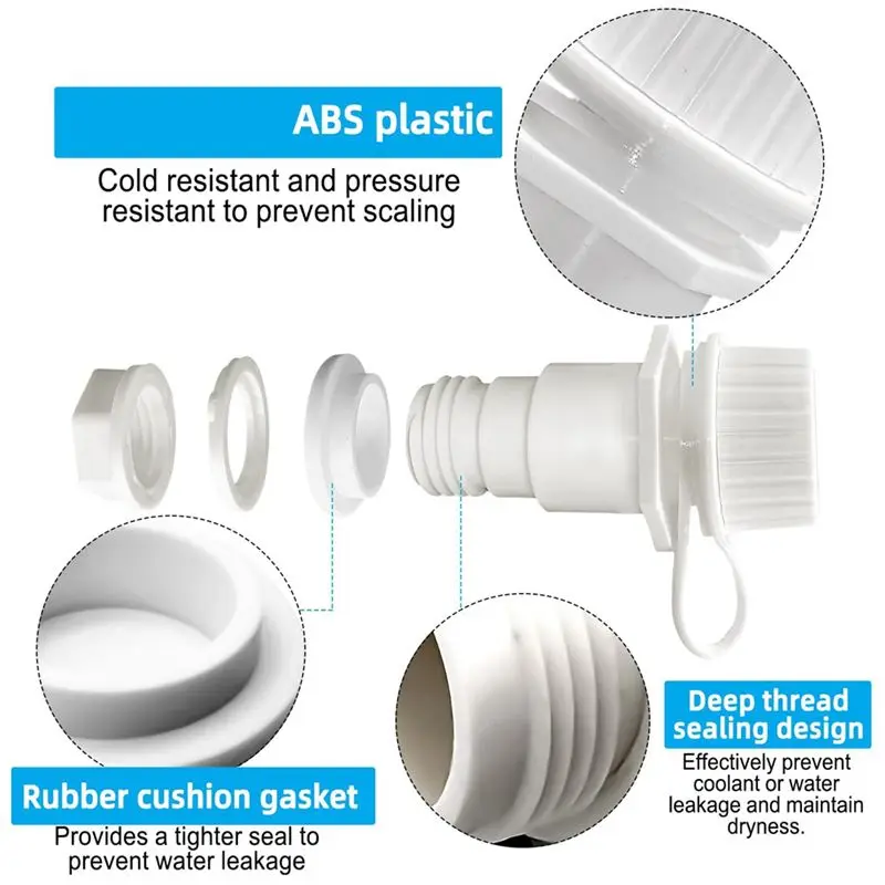 AEE2-Threaded Drain Plug Replacement For Igloo 50-165 Qt Cooler, Cooler Drain Plug Replacement Parts
