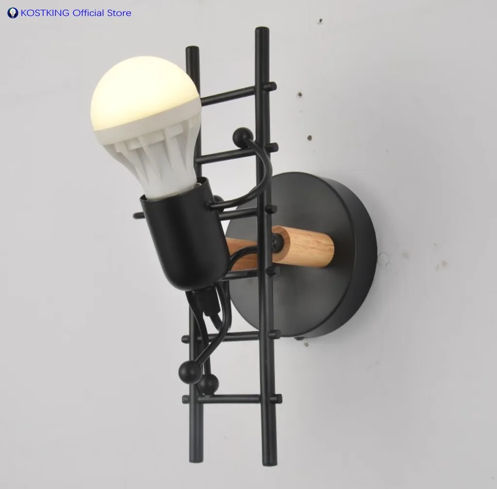 Nordic Humanoid wall lamp bedroom creative personality art person shape climbing stairs lamp corridor children's room wall lamps