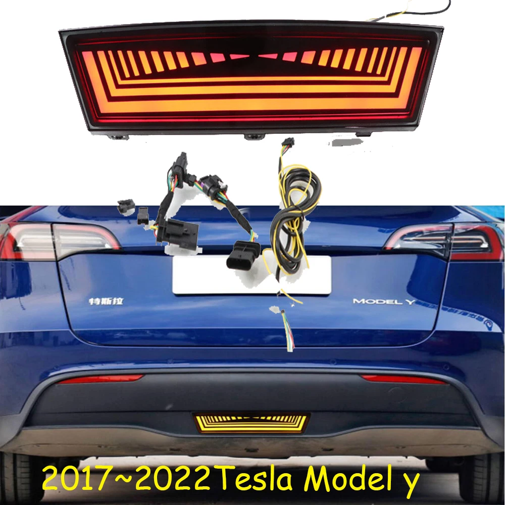 

1pcs car accessories bumper tail light for Tesla Model y taillight 2017~2022y Reflector LED Taillamp for Tesla Modely fog lamp