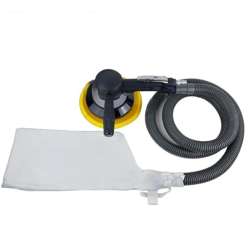 8inch(200mm) Self-Vacuuming Pneumatic Random Orbit Sander Hand Sanding Tool with Hose and Dust Bag for Car, Wood Wax, Metal