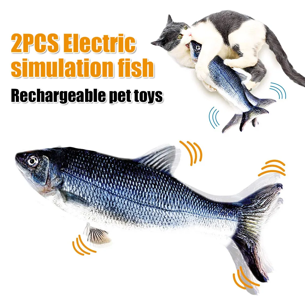 1/2 Peças Brinquedo Eletrônico para Gatos, Peixe de Simulação Luminoso com Design Fofo, Não Tóxico, Produtos para Animais de Estimação, Brinquedo Interativo para Gatos