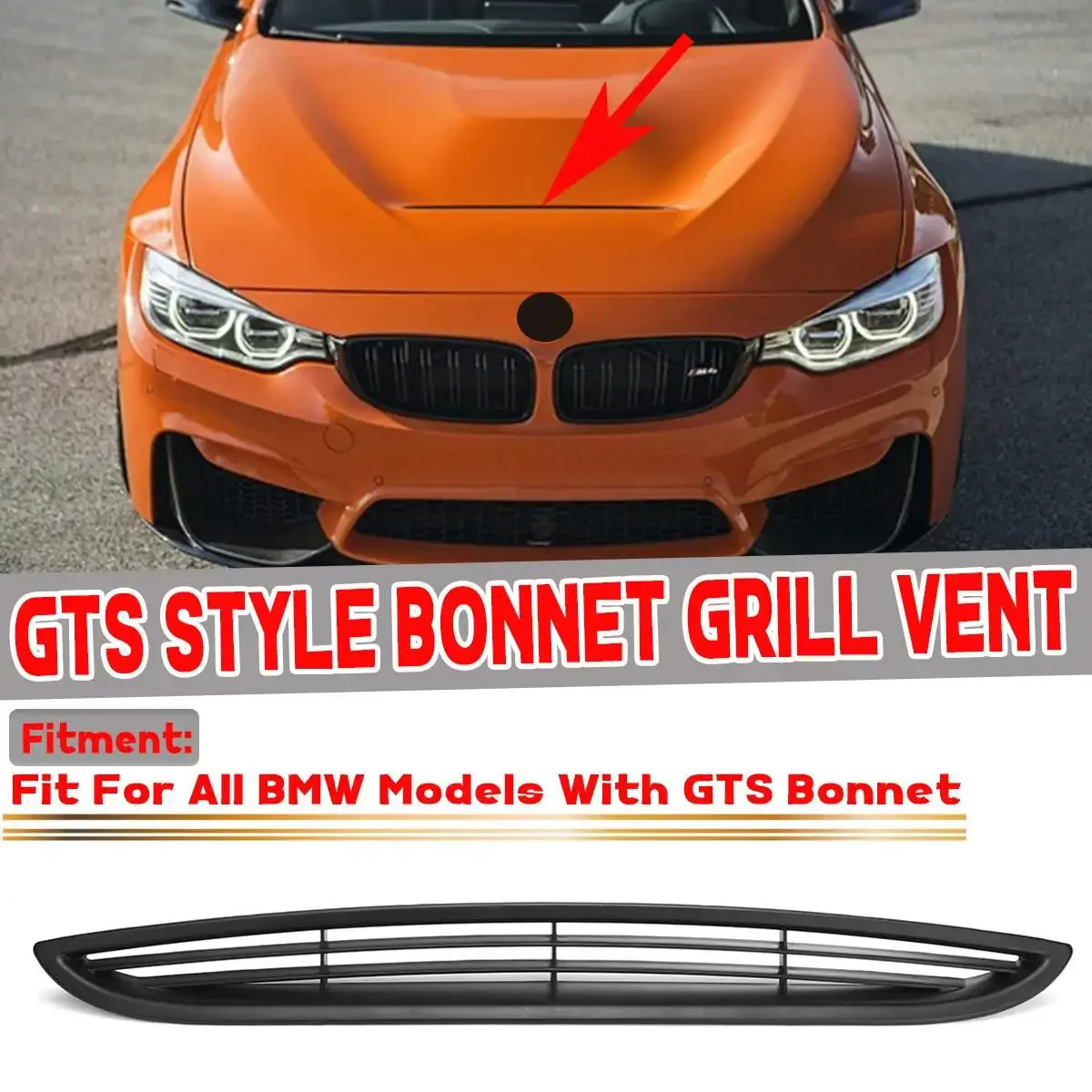 

2PSC GTS Style Car Front Bonnet Grill Hood Vent Cover Air Outlet For BMW E90 E91 E92 E93 F10 F22 G20 G30 F30 F80 F82 M3 M4 M5