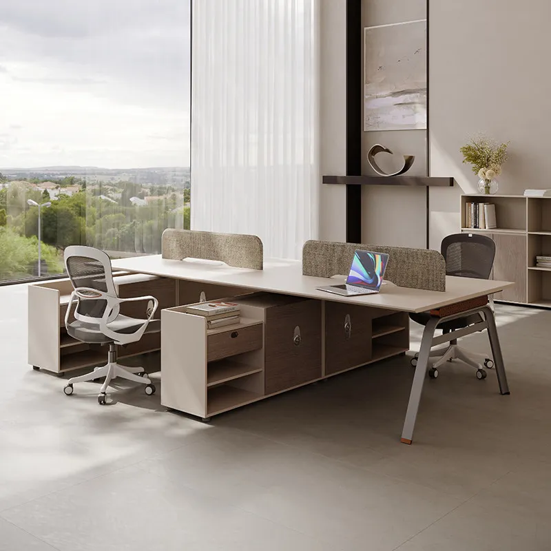 LTT desk staff seat multi-function staff desk and chair combination with side cabinet