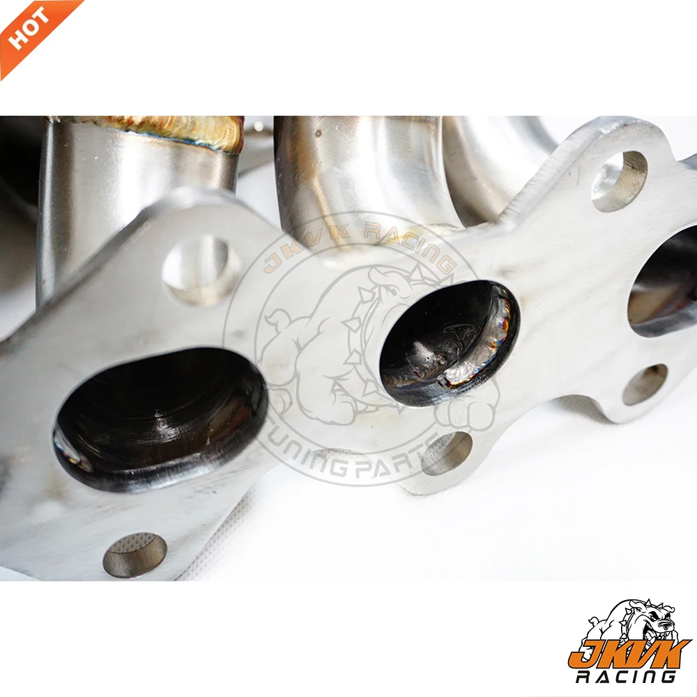JKVK 레이싱 45mm 2JZ-GTE 2jz 동일 길이 SS304 3mm 스팀 파이프 터보 매니폴드 T4 플랜지 (수프라 2JZGTE 터보 매니폴드용)