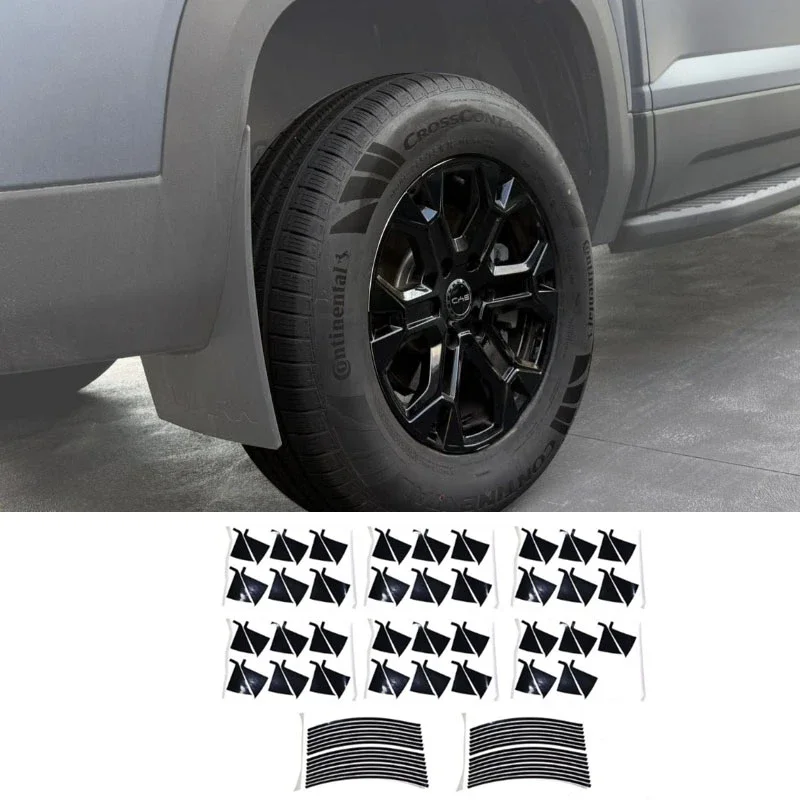 

For BYD Shark 6 Wheel Stickers 4 Sets Black
