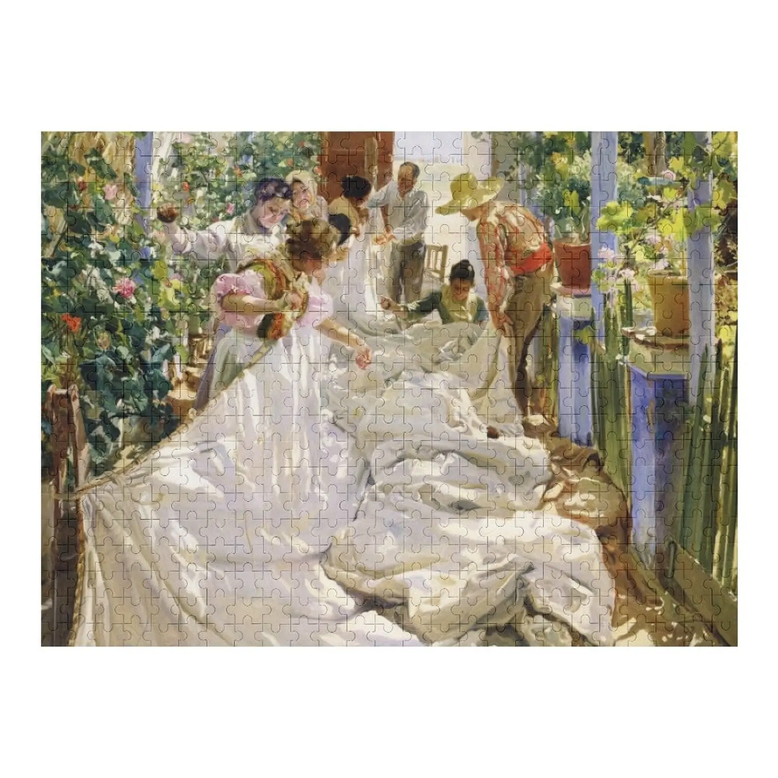 

Joaquín Sorolla - Sewing the Sail Jigsaw Puzzle Customized Gifts For Kids Personalized Gift Married Customizable Gift Puzzle