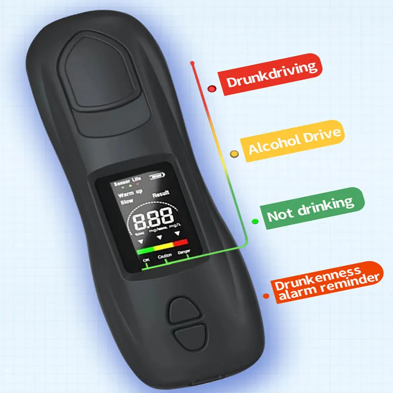 Nuovo etilometro digitale professionale etilometro etilometro ricaricabile rilevatore di alcol a Gas per personale e professionale