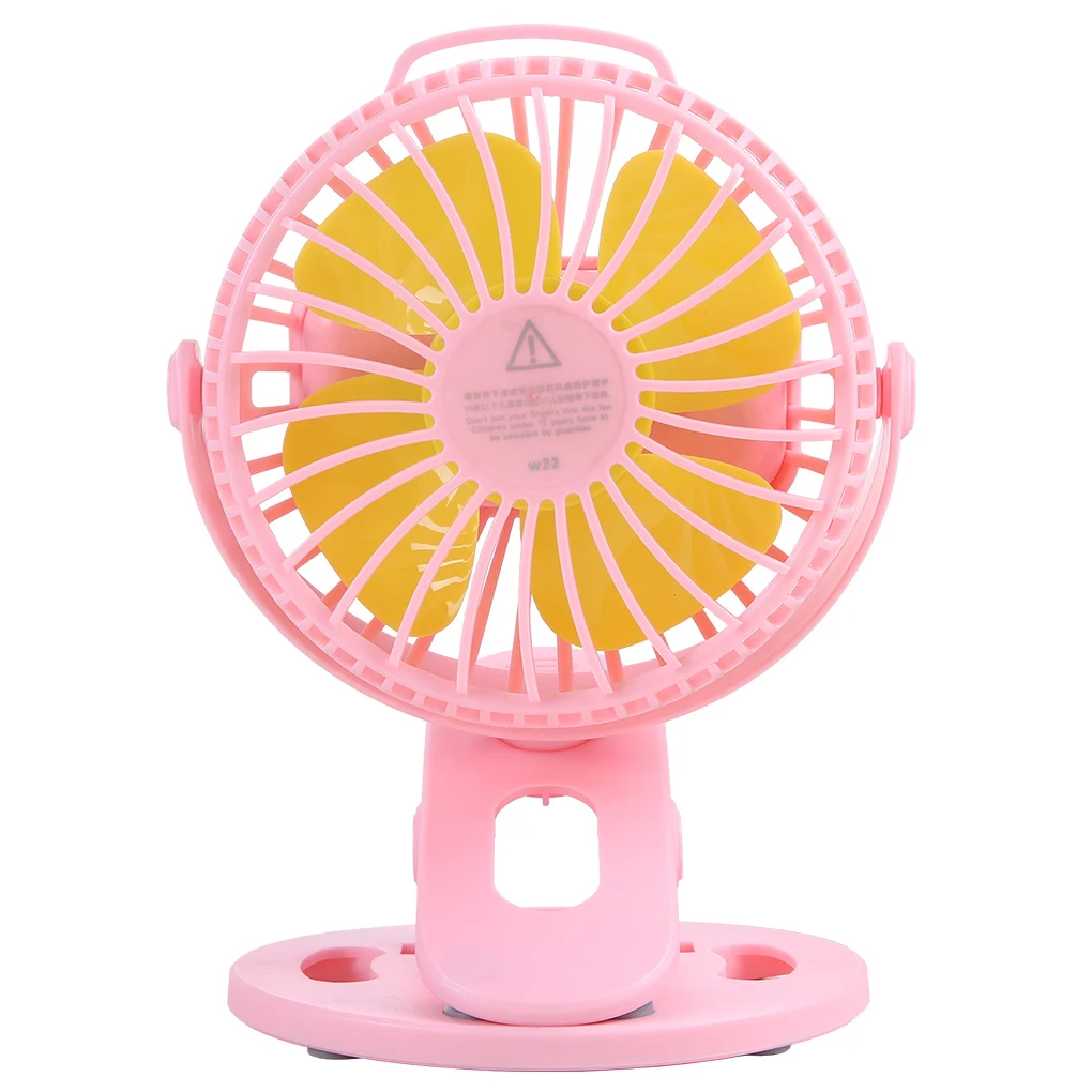 Portable USB Table Fan Clip-on Type Rechargeable Cooling Mini Desk Fan 360 Degree Rotation 3 Speeds Adjustable Clip-on Fan