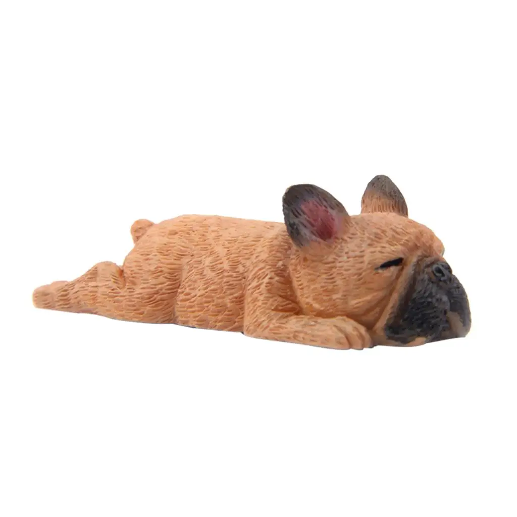 Cute Sleeping Corgi Dog Figurine Resin Animal Statue Collectible Miniature for Garden Dollhouse Decor