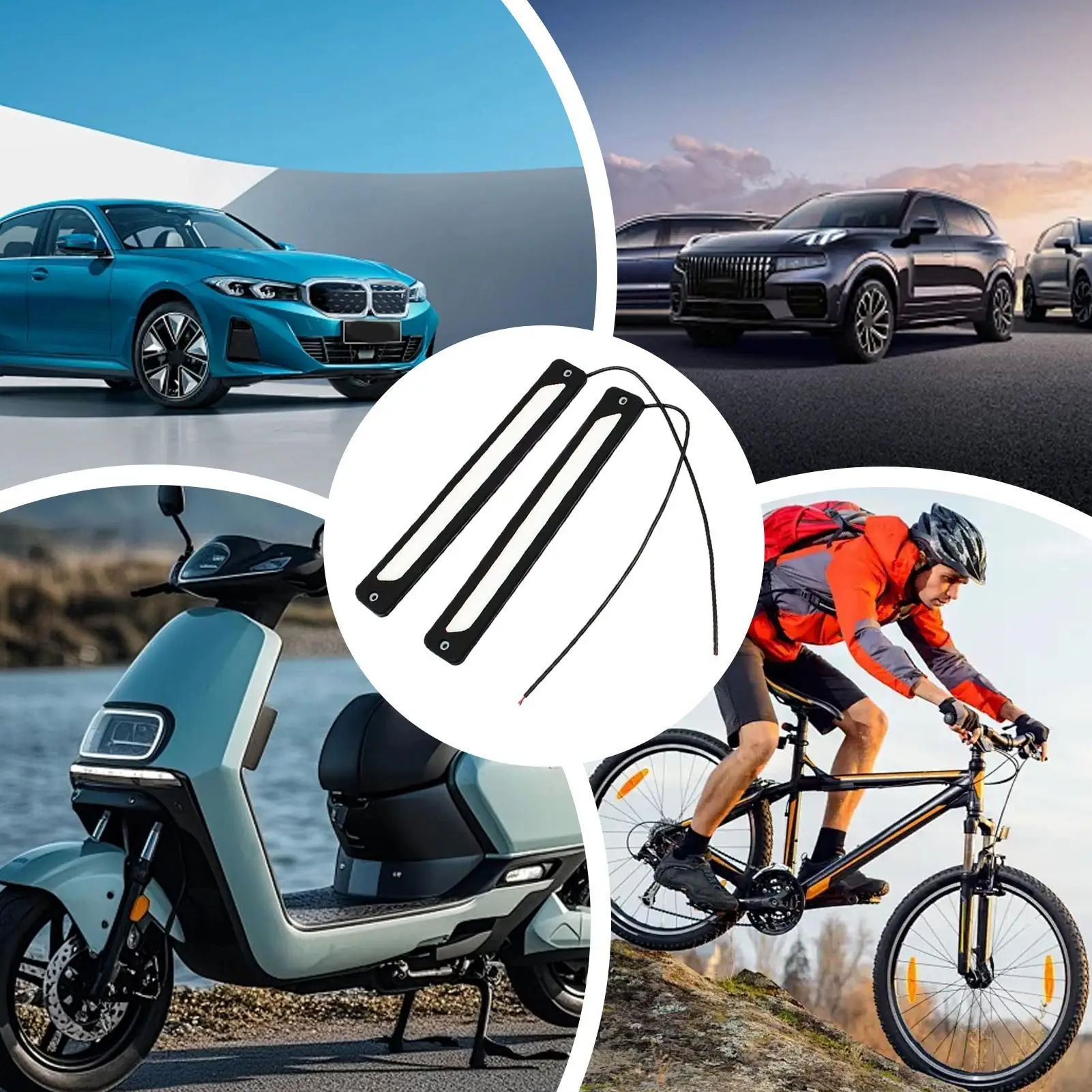 

LED Daytime Running Lights 9in Silicone Bendable Lamp 2 Pieces Modified Bendable Super Bright Car LED Light Strip Front Rear For